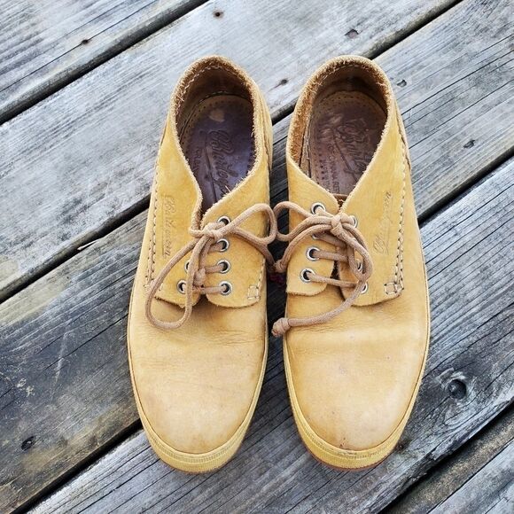 Vintage Barleycorn Banana Republic Collab Nubuck Tan Leather Platform Sneakers 8 - Picture 2 of 12